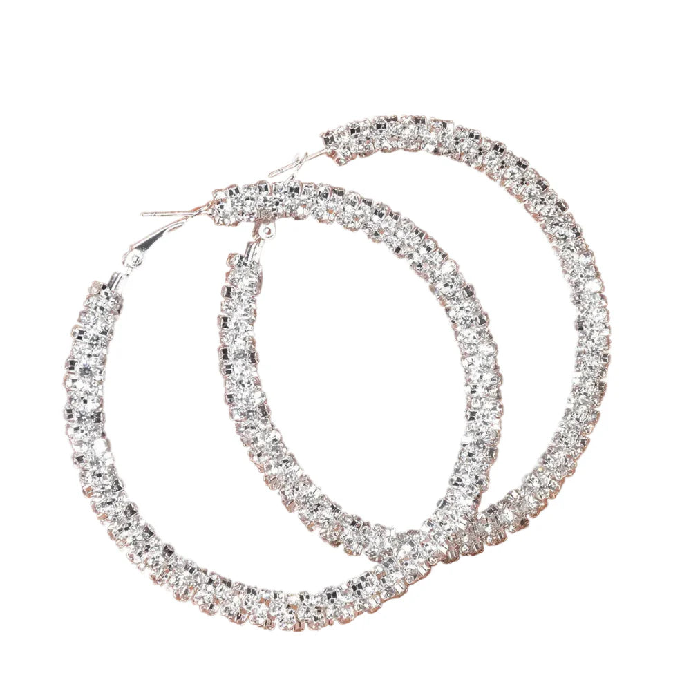 Brincos de Argola de Zinco e Strass Blijery