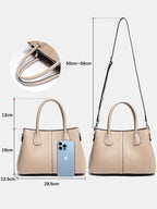 Bolsa de Couro Genuíno Zency Luxo Branco