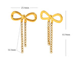 Brincos Luxuosos Bowknot com Zircão Banhados a Ouro