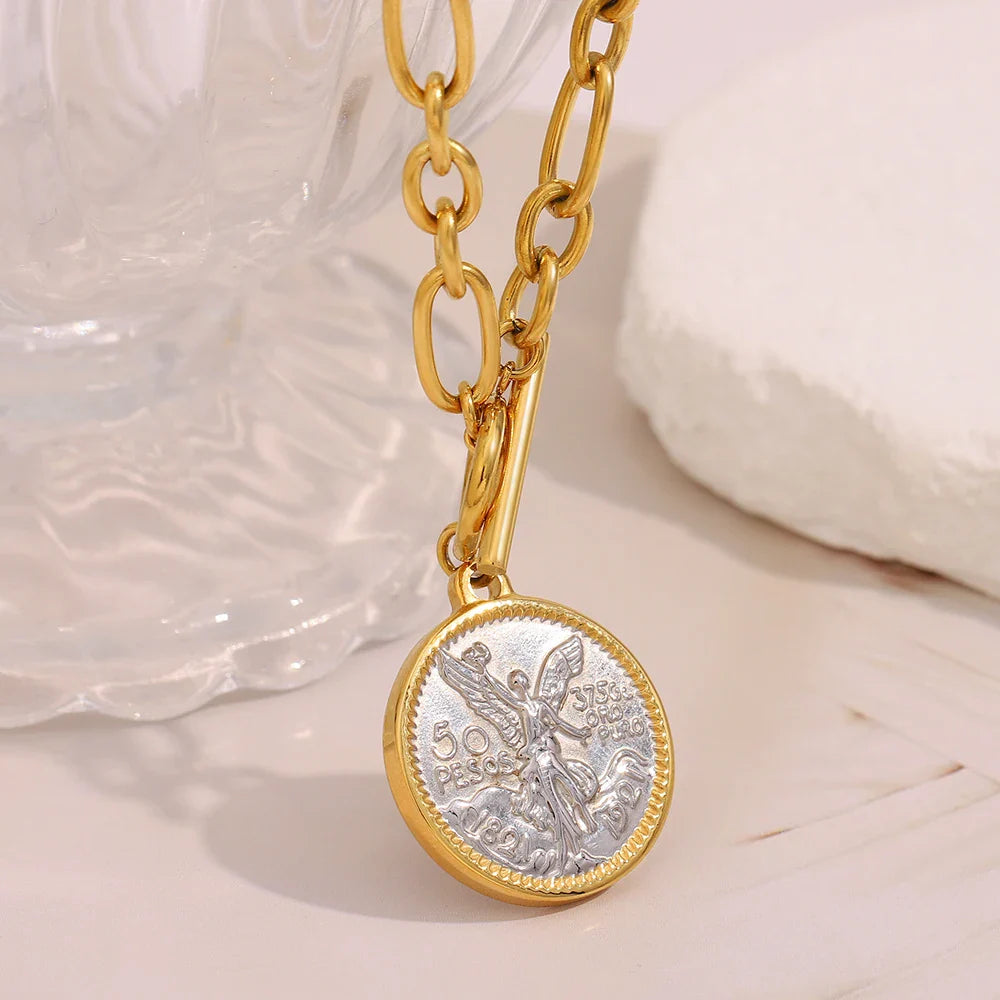 Colar Anjo PVD Ouro Inoxidável E.B.belle