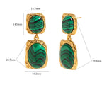 Brincos de Declaração com Malaquita Oval em Ouro 18k