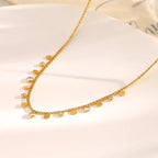 Colar Clássico com Pingente de Zircão em Aço Inoxidável E.B.belle