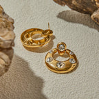 Brincos Luxuosos Zircão 18K Banhado a Ouro