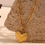 Colar em Aço Inoxidável com Pingente de Coração