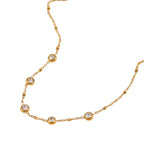 Colar Minimalista de Luxo com Zircão em Aço Inoxidável