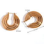 Brincos de Argola Clássico em Aço Inoxidável Banhado a Ouro