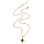 Colar Vintage Geométrico com Pedra Natural e Strass