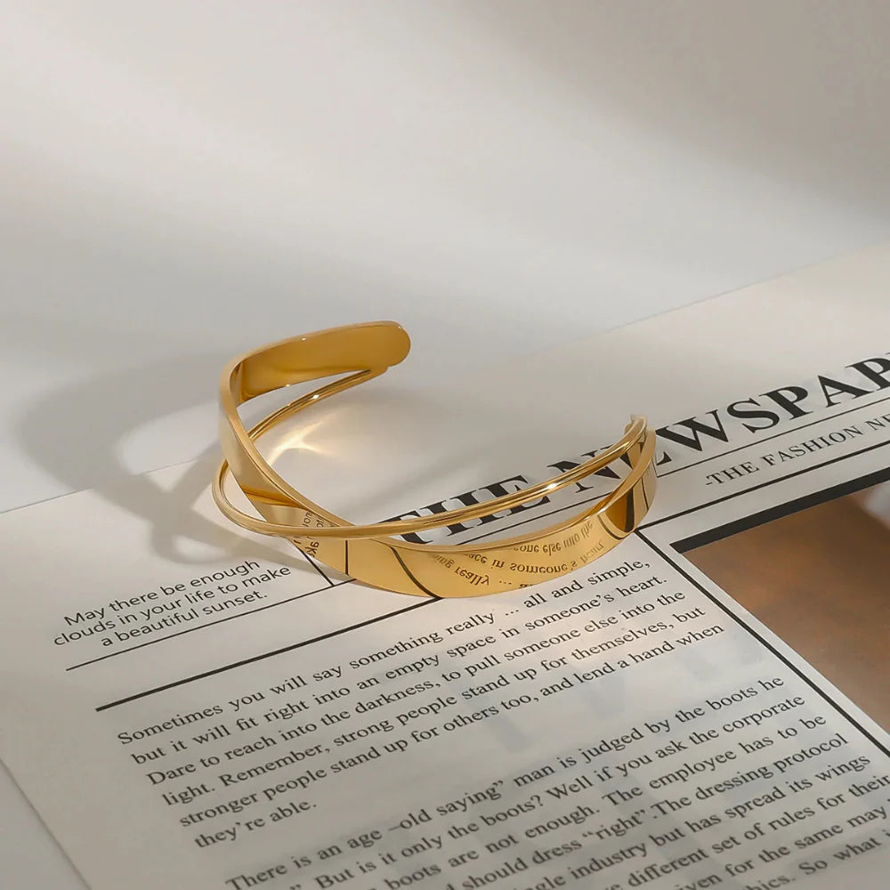 Pulseira Onda Minimalista 18K Ouro Uworld