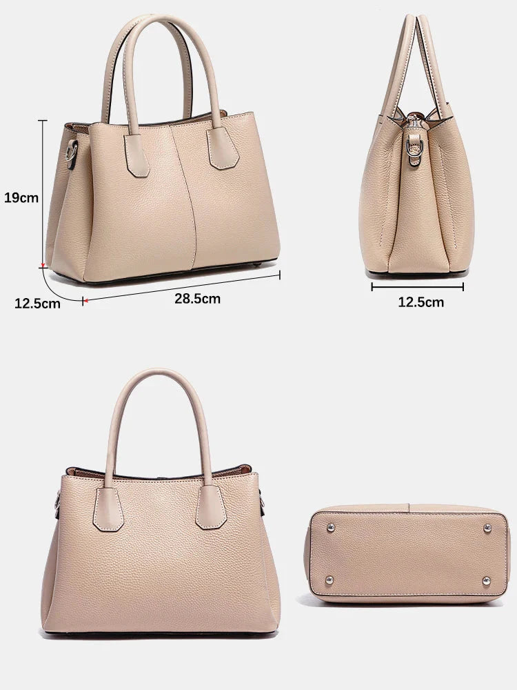 Bolsa de Couro Genuíno Zency Luxo Branco