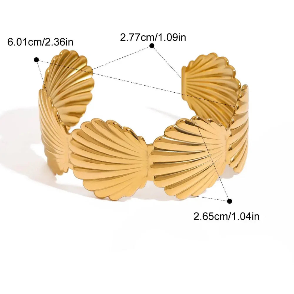 Pulseira Concha Dourada Uworld - Elegância Oceânica