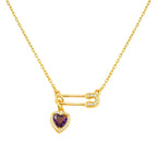 Colar de Pingente Coração Luxuoso com Zircônia e Ouro 18K