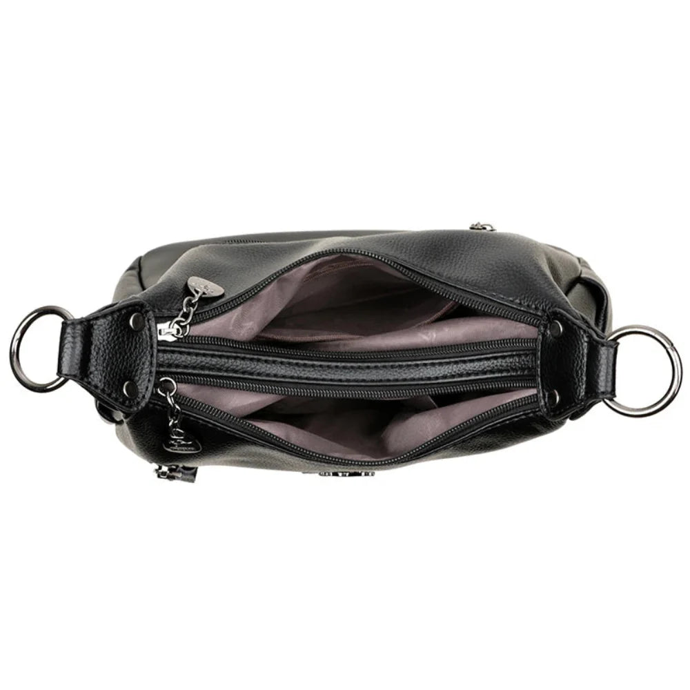 Bolsa Luxuosa Crossbody de Couro Plutônio