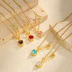 Colar de Pingente Coração Luxuoso com Zircônia e Ouro 18K