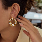 Brincos Luxuosos Zircão 18K Banhado a Ouro