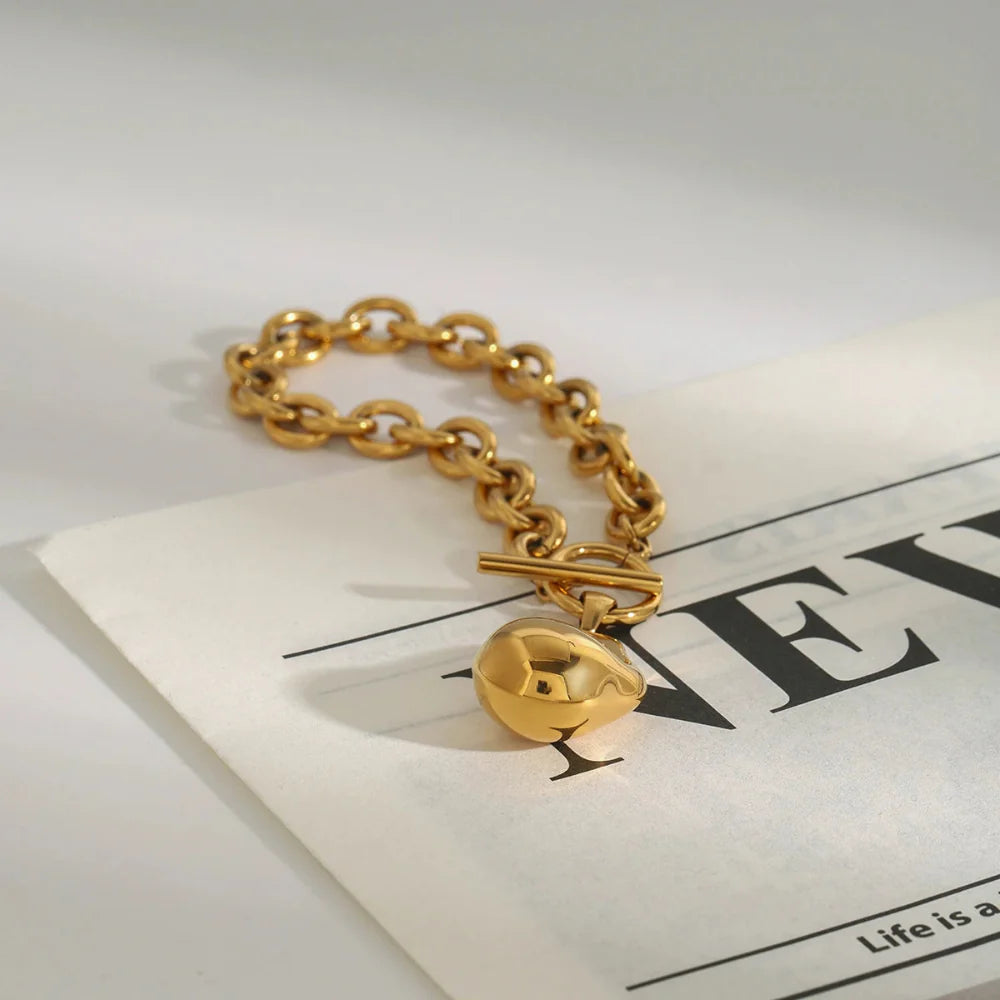 Pulseira Pingente de Aço Inoxidável com Design Exclusivo