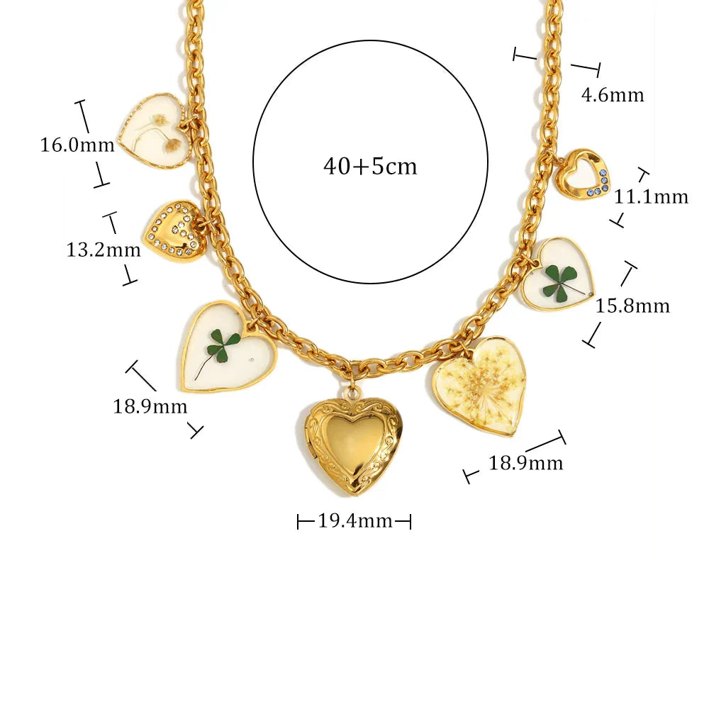 Colar Pingente Coração de Aço Inoxidável E.B.belle