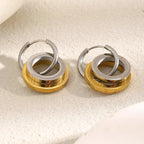 Brincos E.B.belle Dois Tons 18k Ouro Banhado