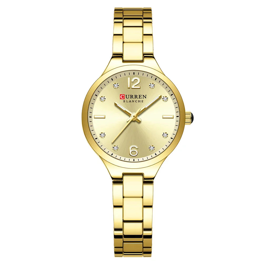 Relógio Luxuoso Curren Feminino em Aço Inoxidável