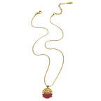 Colar Pingente Circular em Aço Inoxidável Banhado a Ouro 18K