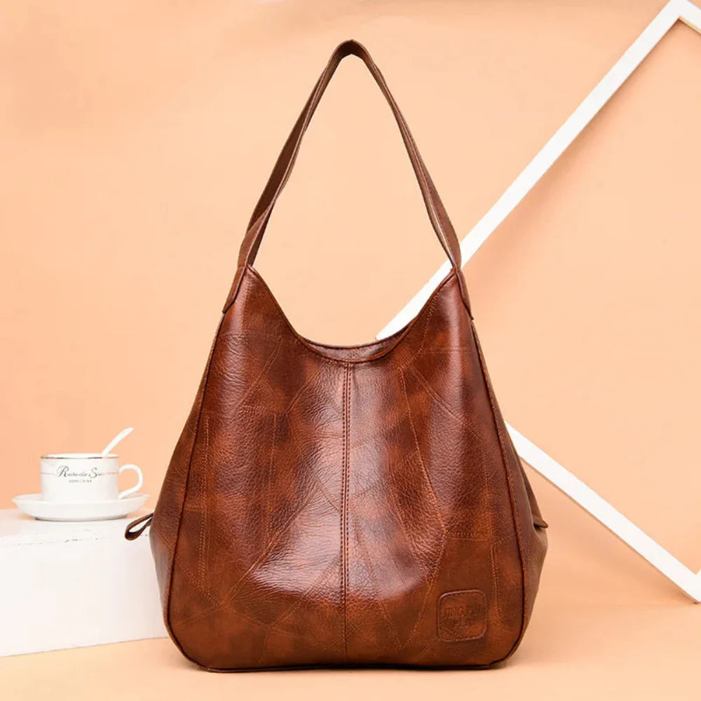 Bolsa Hobo de Couro PU Vintage Feminina