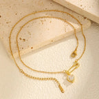 Colar de Pingente Coração Luxuoso com Zircônia e Ouro 18K