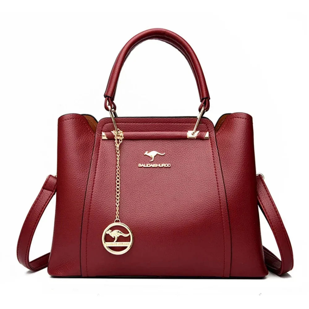 Bolsa de Couro Luxuosa com Grande Capacidade e Design Elegante