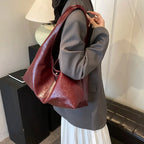Bolsa Hobo de Couro Plutônio Elegante para Mulheres