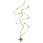 Colar Vintage Geométrico com Pedra Natural e Strass