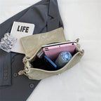 Elegante Bolsa Retro de Couro com Corrente para Mulheres