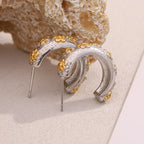 Brincos Mini Flor C Banho Ouro 18K Aço Inoxidável