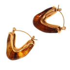 Brincos em Aço inoxidável com Acrílico