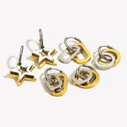 Brincos E.B.belle Dois Tons 18k Ouro Banhado