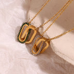 Colar Luxuoso com Pingente de Strass em Aço Inoxidável