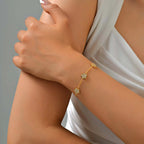 Pulseira Flor de Zircônia Banhada a Ouro 18K