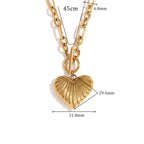 Colar em Aço Inoxidável com Pingente de Coração
