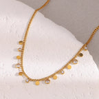 Colar Clássico com Pingente de Zircão em Aço Inoxidável E.B.belle