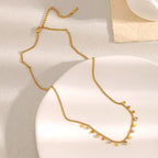 Colar Clássico com Pingente de Zircão em Aço Inoxidável E.B.belle