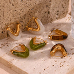 Brincos em Aço inoxidável com Acrílico