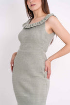 Vestido Ombro a Ombro Babados