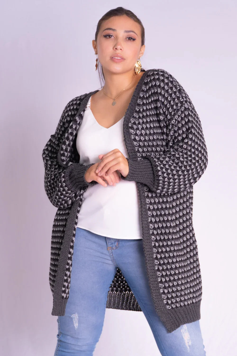 Casaco de lã mesclado