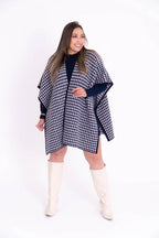Poncho Feminino Pied-de-Poule
