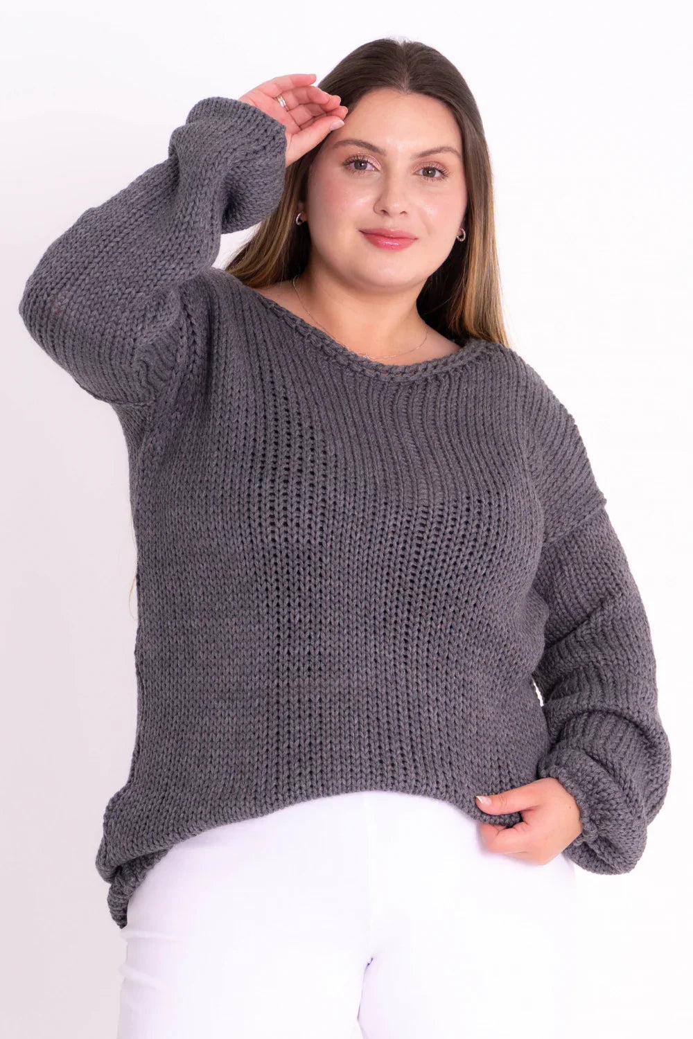 Blusa Canelada Manga Balão