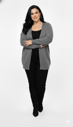 Casaco de Tricot Feminino Losango Plus Size