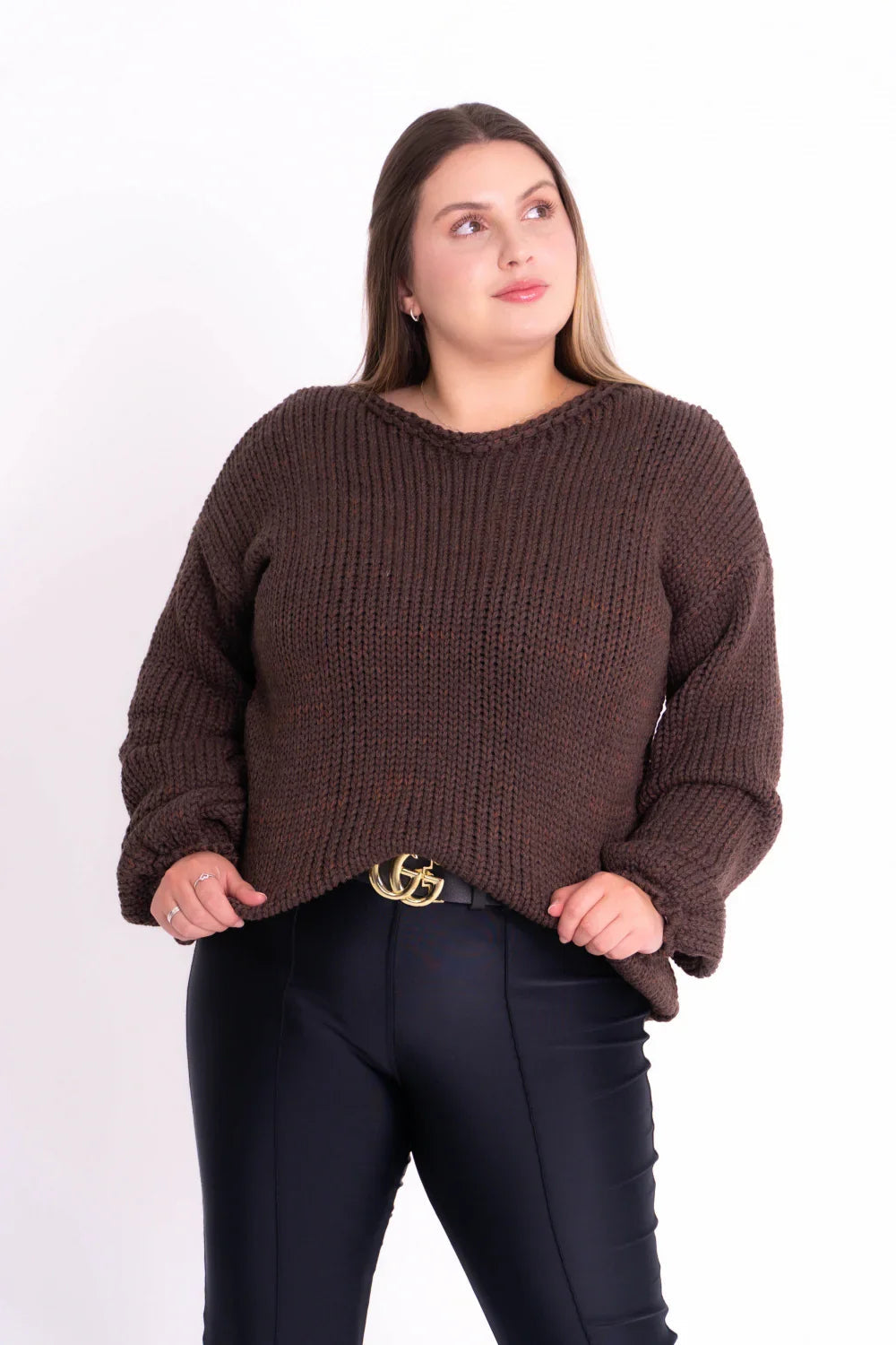 Blusa Canelada Manga Balão