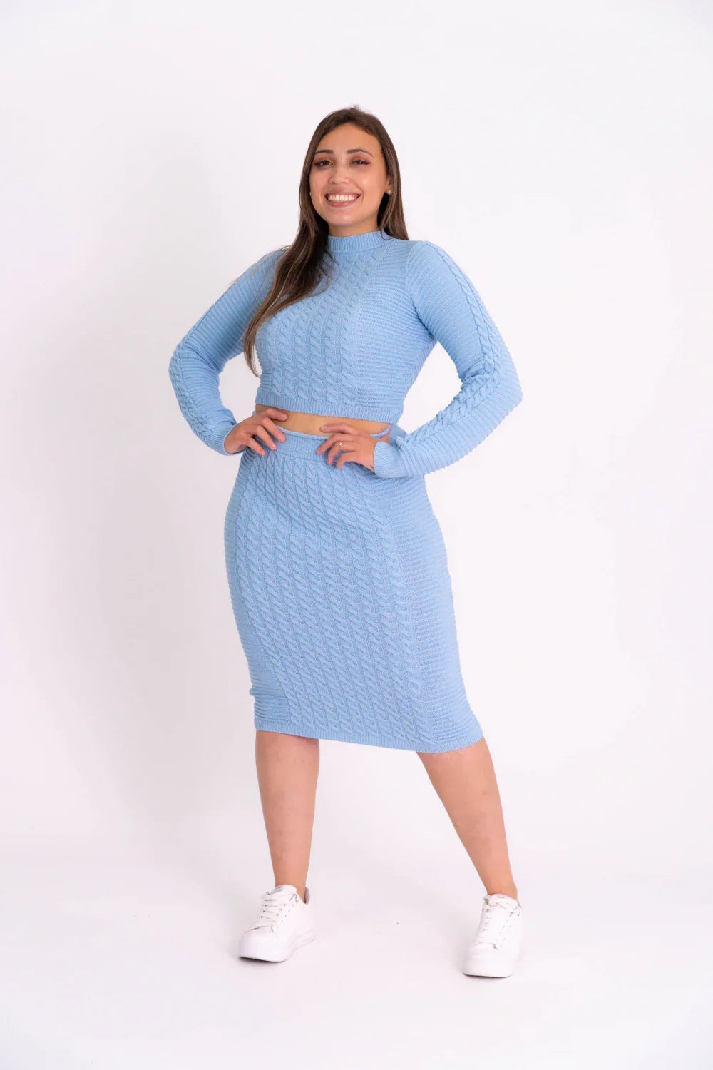 Conjunto Trançado Saia com Cropped