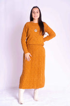 Conjunto Mousse Saia Blusa Trançada