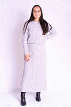 Conjunto Mousse Saia Blusa Trançada