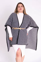 Poncho Feminino Pied-de-Poule