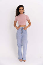 Cropped Tricot Ponto Pipoca