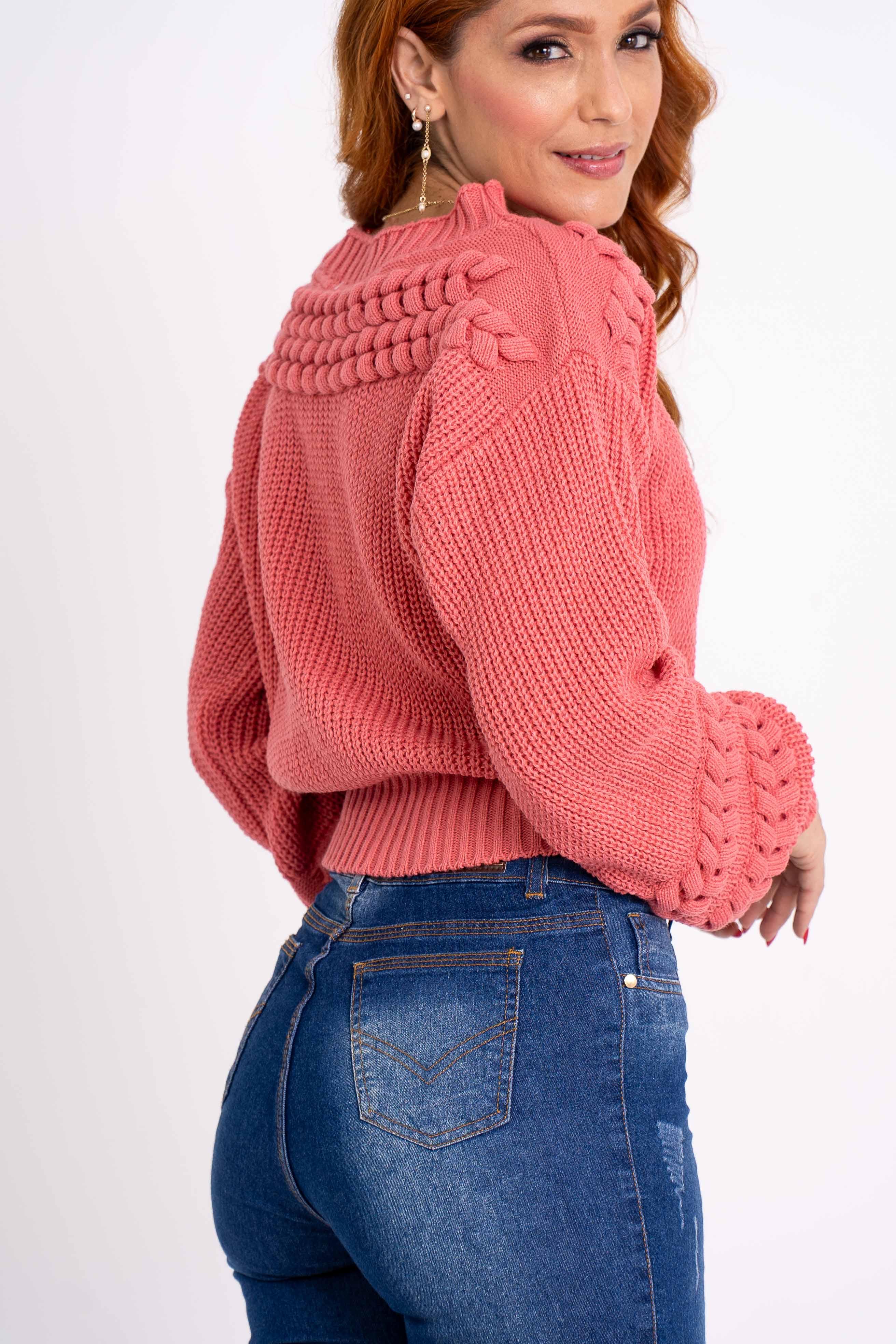 Blusa Tranças Na Gola